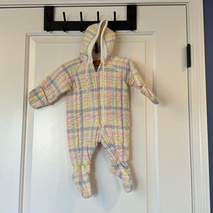 1980s Sleeper Babysuit, Babygrow, Sleepsuit, Hooded, Colorful vintage 0-9 Months